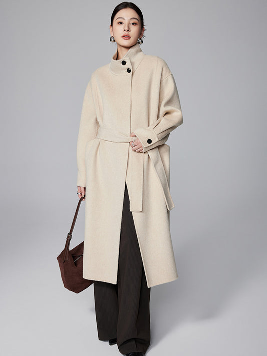 3CKK 2024 NEW COLLECTION WOMEN CASHMERE COAT TAN COLOR